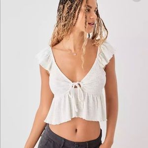 American Eagle white flowy top